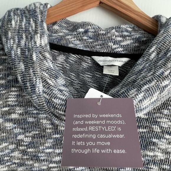 🆕 Christopher and Banks cowl neck sweater NWT heathered - Picture 3 of 9